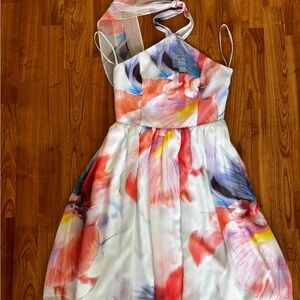 Floral Multicolor Halter Dress
